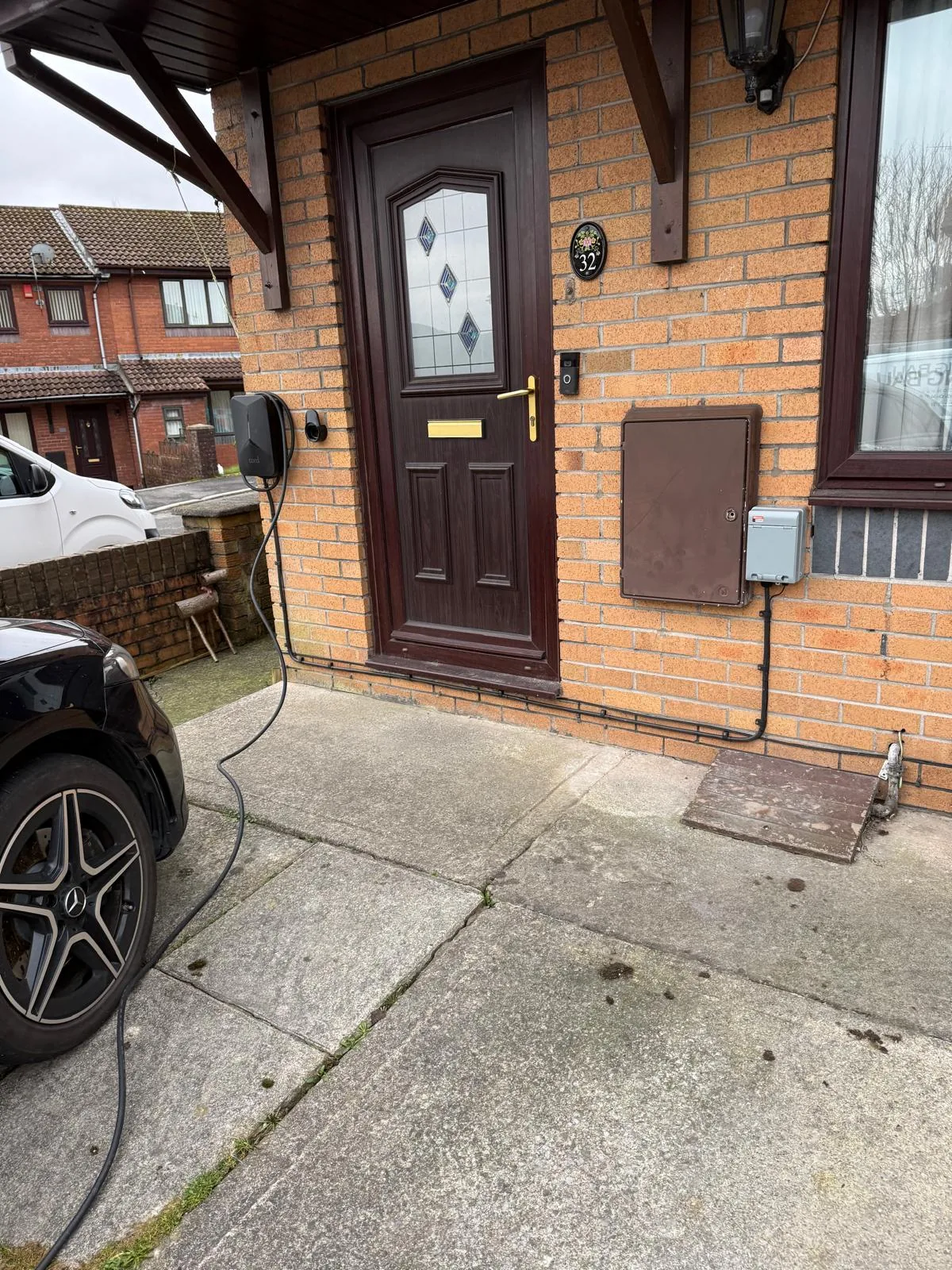 EV charger wired to a dedicated supply