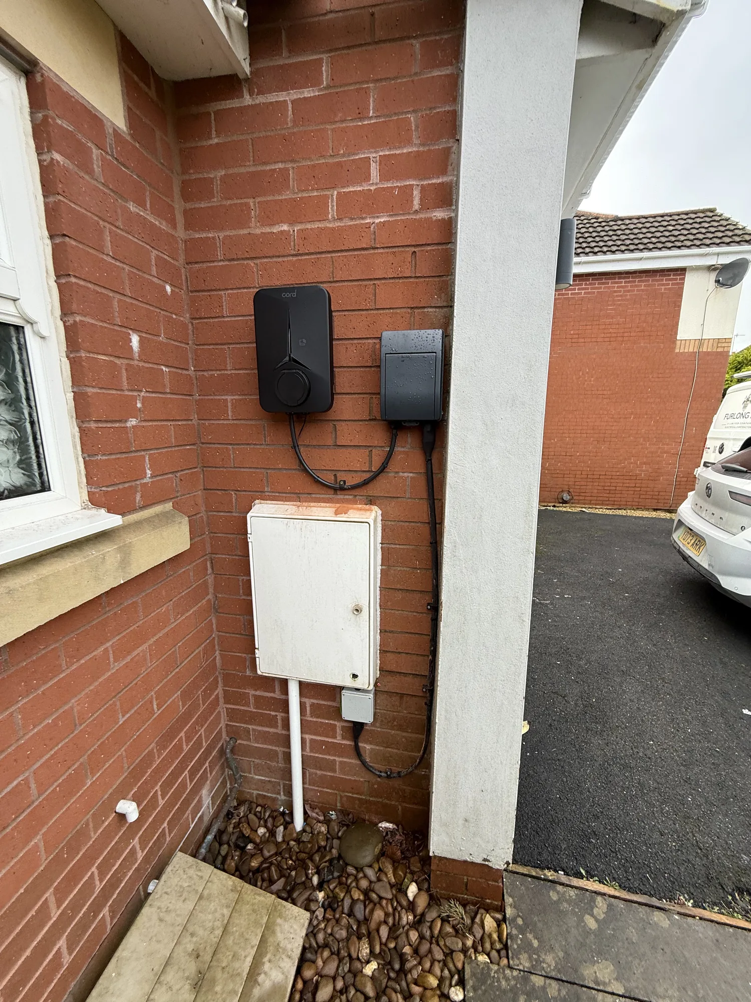 Home electric car charging point