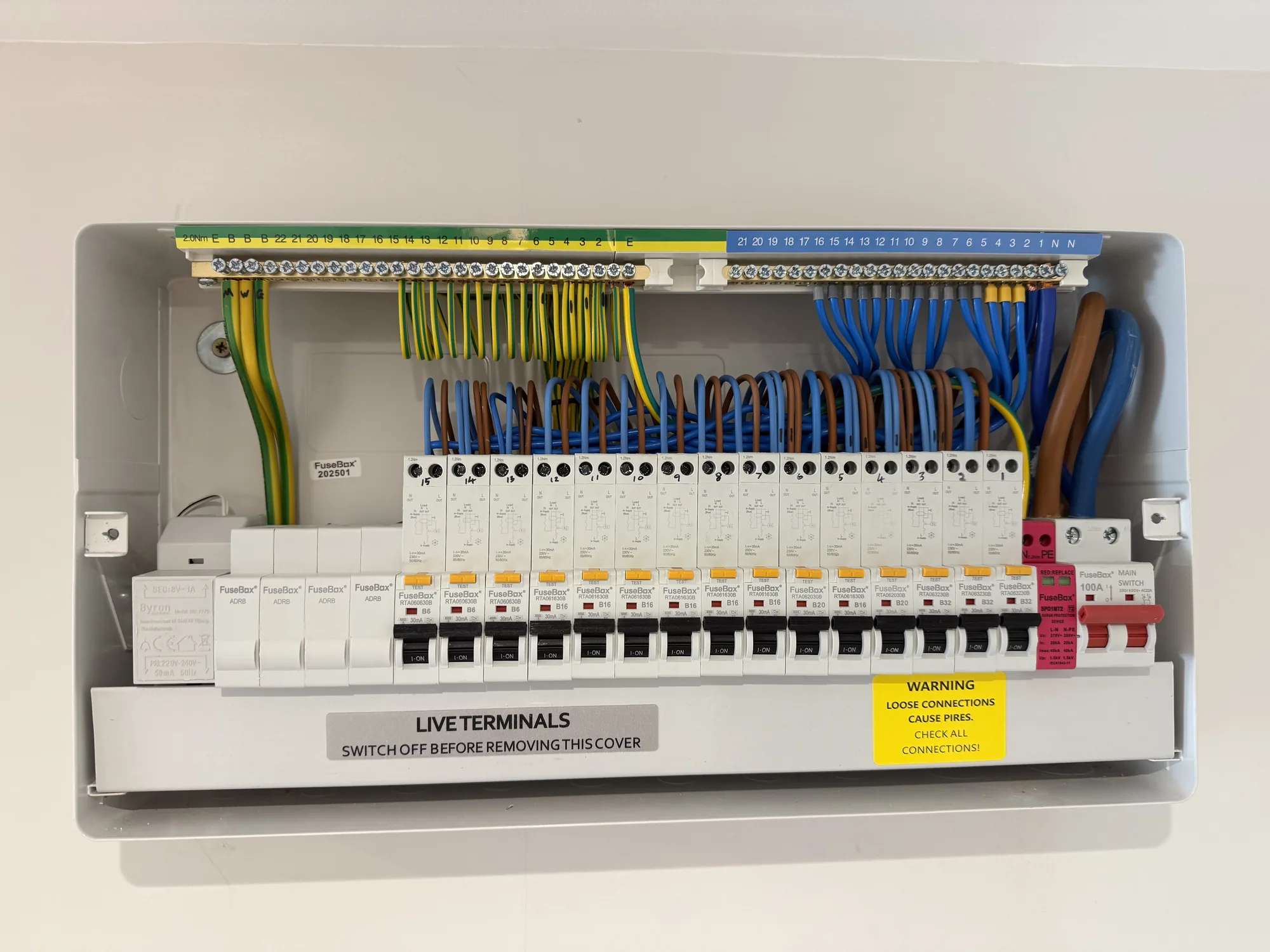 Consumer unit wiring detail